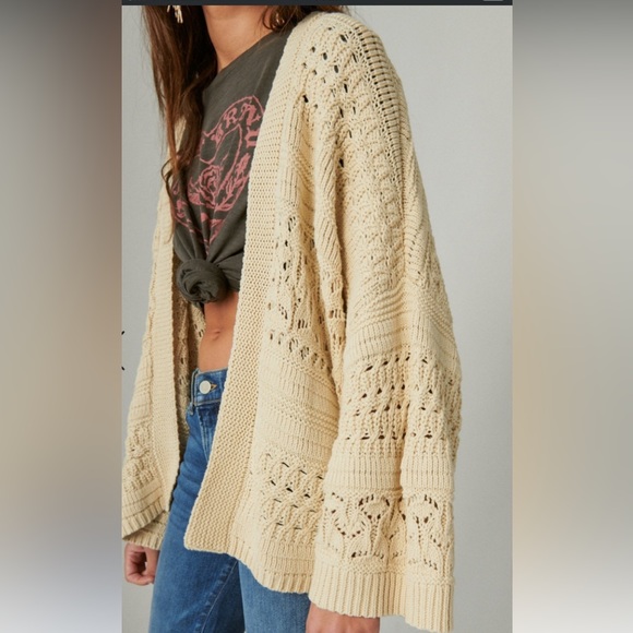 NWT‎ Lucky 🍀 Brand Crochet Cardigan - Picture 6 of 6